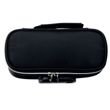 (Black) Large Canvas Pencil Case Black for High School Students