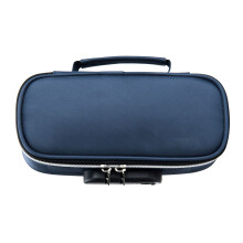 (Blue) Large Canvas Pencil Case Black for High School Students