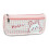 (Pink) Canvas Pencil Case Cute Grid Design Large Capacity Pink 3