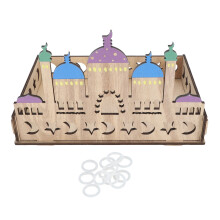 (XH480) Ramadan Mubarak Wooden Dessert Tray Muslim Rectangle Plate