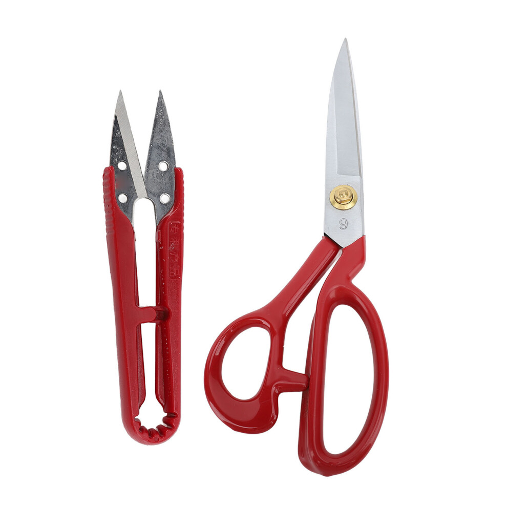 (Red Handle 9 Inch) 12 Inch Stainless Steel Sewing Scissors Red Handle Ergonomic Rubber-image-OPC-PMFTPVK-NEW