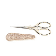(Golden Phoenix) Stainless Steel Sewing Scissors Set PU Leather Protector Pink