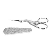 (Silver Crane) Stainless Steel Sewing Scissors Set PU Leather Protector Pink