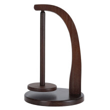 (Deep Brown Color + 10 Needles) Wooden Yarn Holder Rotating Stand + 10 Needles