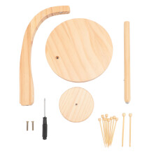 (Wood Color) Wooden Yarn Holder Rotatable Stand for Crocheting Knitting Wood Color