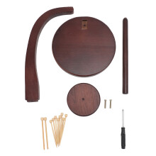 (Dark Brown) Wooden Yarn Holder Rotatable Stand for Crocheting Knitting Wood Color