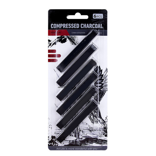 6pcs Woodless Charcoal Pencils Soft Medium Hard Graphite for Shading