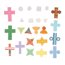 8Pcs Clear Geometric Models Folding Paper 3D Shapes Transparent Lids