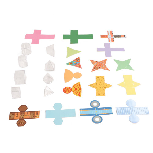 8Pcs Clear Geometric Models Folding Paper 3D Shapes Transparent Lids 1