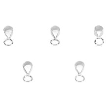 (Opening Silver) 5pcs 925 Sterling Silver Bails DIY Necklace Pendant Bails Closed Gold