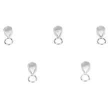(Closed Silver) 5pcs 925 Sterling Silver Bails DIY Necklace Pendant Bails Closed Gold