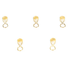 (Closed Gold) 5pcs 925 Sterling Silver Bails DIY Necklace Pendant Bails Closed Gold