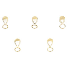 (Opening Gold) 5pcs 925 Sterling Silver Bails DIY Necklace Pendant Bails Closed Gold