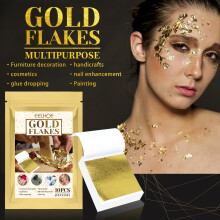 Gold Flakes Nail Art Foil Paper Hair Decorative Makeup