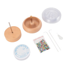 (with Replacement Bowl) Wooden Bead Spinner Kit with 2pcs Needles No Replacement Bowl