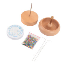 (Without Replacement Bowl) Wooden Bead Spinner Kit with 2pcs Needles No Replacement Bowl