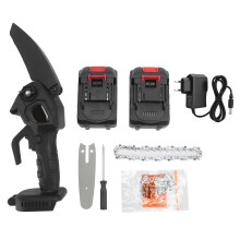 (EU Plug) 4 Inch Cordless Mini Chainsaw Tree Branch Wood Cutting AU Plug