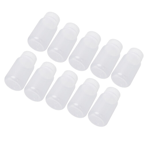 (60ml) 10Pcs Plastic Wide Mouth Reagent Bottle 15ml Lab Storage Container 1