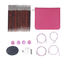 Circular Knitting Needle Set 3-6.5mm Wooden Handle with Storage Bag