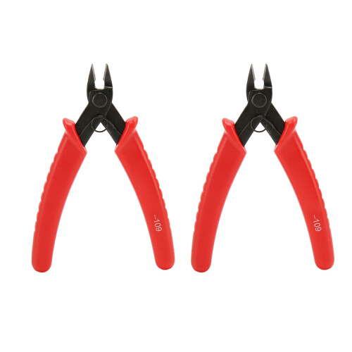 2Pcs Micro Wire Cutter Steel Silicone Handle Mini Flush