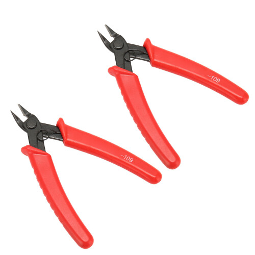 2Pcs Micro Wire Cutter Steel Silicone Handle Mini Flush 2