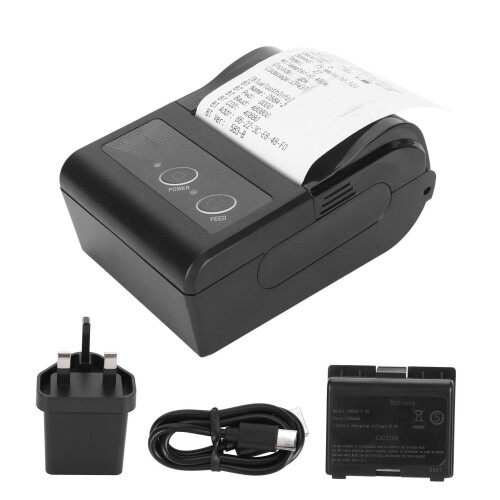 58mm Thermal Printer BT USB 203DPI 50-80mm/s Label Printer 100-240V