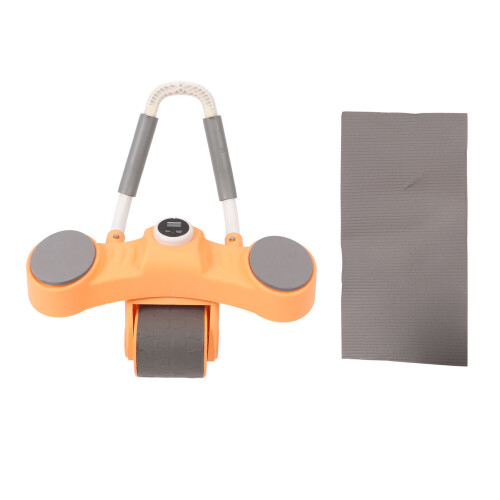 (Orange) Abdominal Wheel Roller Automatic Double Round Elbow Support Orange