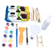 2Pcs 500g Air Dry Clay Baking Free Pottery Kit with 14 Pcs Tools