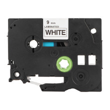 9mm Black on White Label Tape for LM210D LP420 LM500TS 26.2ft