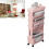 (Pink) Movable Bookshelf 4 Wheels Large Capacity Pink 5