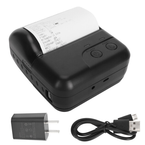 80mm Mini Thermal POS Printer Bluetooth Receipt Pocket 100-240V