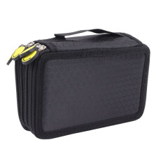 Colored Pencil Case 72 Slots 4 Layer Black Watercolor Pens Markers