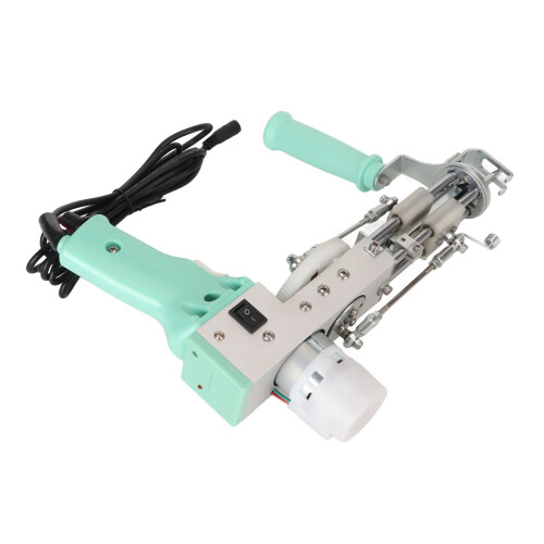 (US Plug) Green Carpet Tufting Tool 40 Stitches/sec Adjustable Handle 100-240V 1