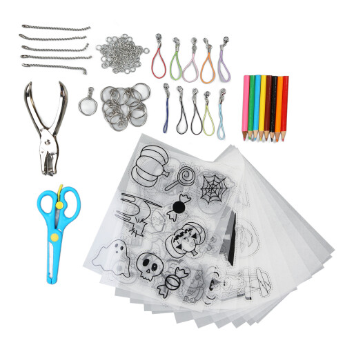 Heat Shrink Plastic Sheet Kit DIY Craft with Hole Punch 2