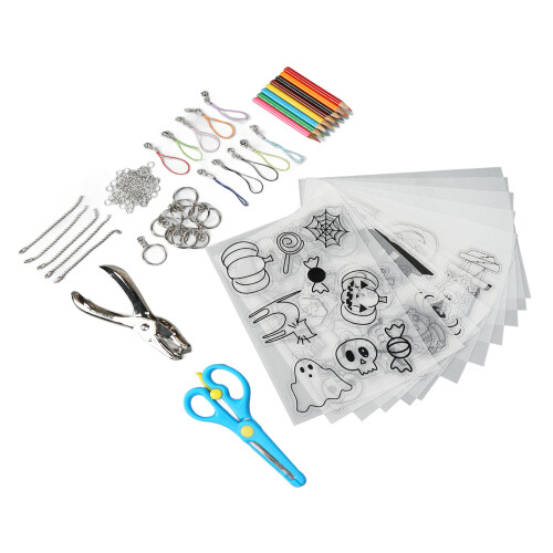 Heat Shrink Plastic Sheet Kit DIY Craft with Hole Punch 1