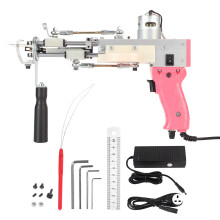 (UK Plug) Carpet Tufting Tool Pink 40 Stitches/sec Rotatable Handle DIY 100-240V