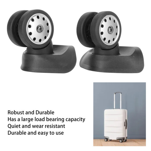 Suitcase Universal Wheel Silent Large Caster Black 2pcs