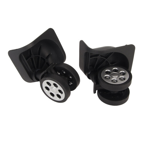 2pcs Luggage Wheels Replacement Locking 360 Quiet Universal Black 2