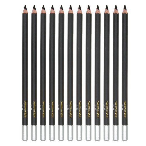 12Pcs Black Colored Pencils Soft Luster Hex Penholder Sketch 1