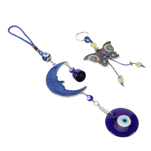 Blue Eyes Moon Butterfly Pendant Good Luck Wall Decoration 2