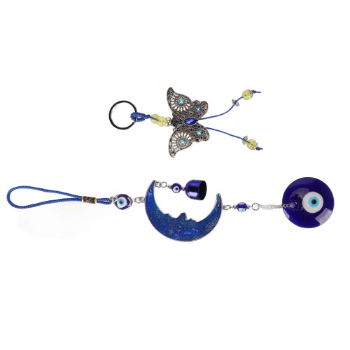 Blue Eyes Moon Butterfly Pendant Good Luck Wall Decoration 1
