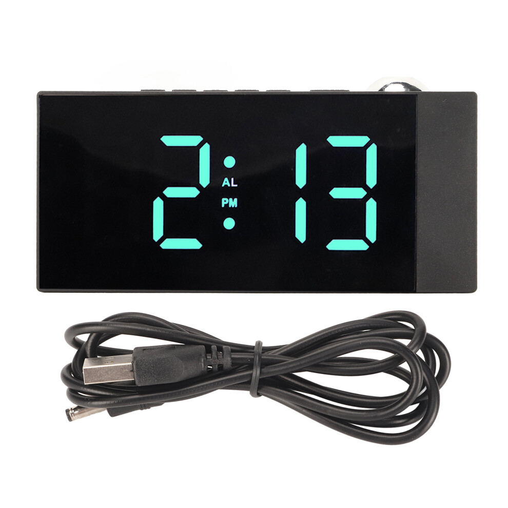 (Green Light) Projection Digital Alarm Clock 180 Rotate USB LED Green-image-OPC-PMFTTR6-NEW