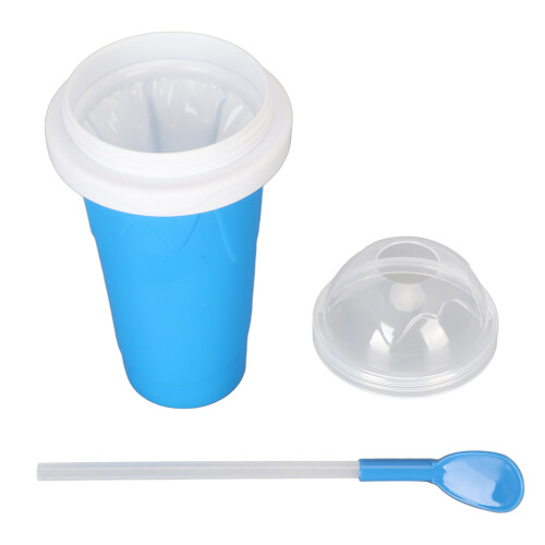 (Blue) TPU Slushie Cup Silicone Reusable Large Squeeze Cup Blue 2