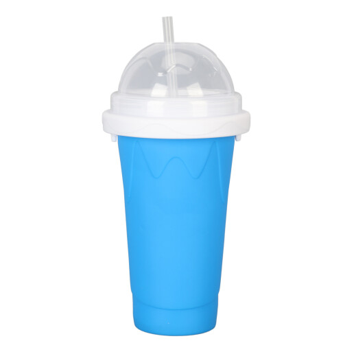 (Blue) TPU Slushie Cup Silicone Reusable Large Squeeze Cup Blue 1