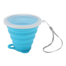 (Blue) Collapsible Silicone Water Cup 270ml Green
