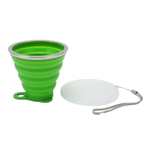 (Green) Collapsible Silicone Water Cup 270ml Green 2