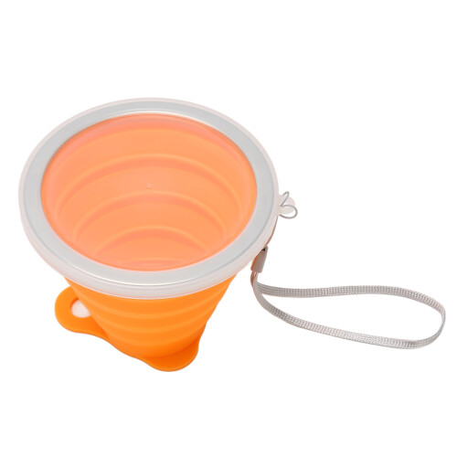 (Orange) Collapsible Water Cup 270ml Silicone Orange 1