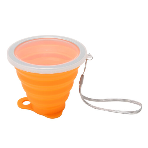 (Orange) Collapsible Water Cup 270ml Silicone Orange 2