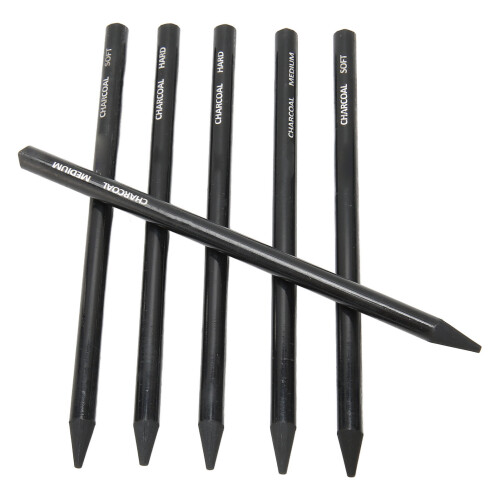 6pcs Charcoal Pencils Set Sketching Drawing Shading Prevent Breakage 2