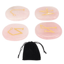 (Pink) Portable Healing Crystal Chakra Stones for Reiki Meditation White